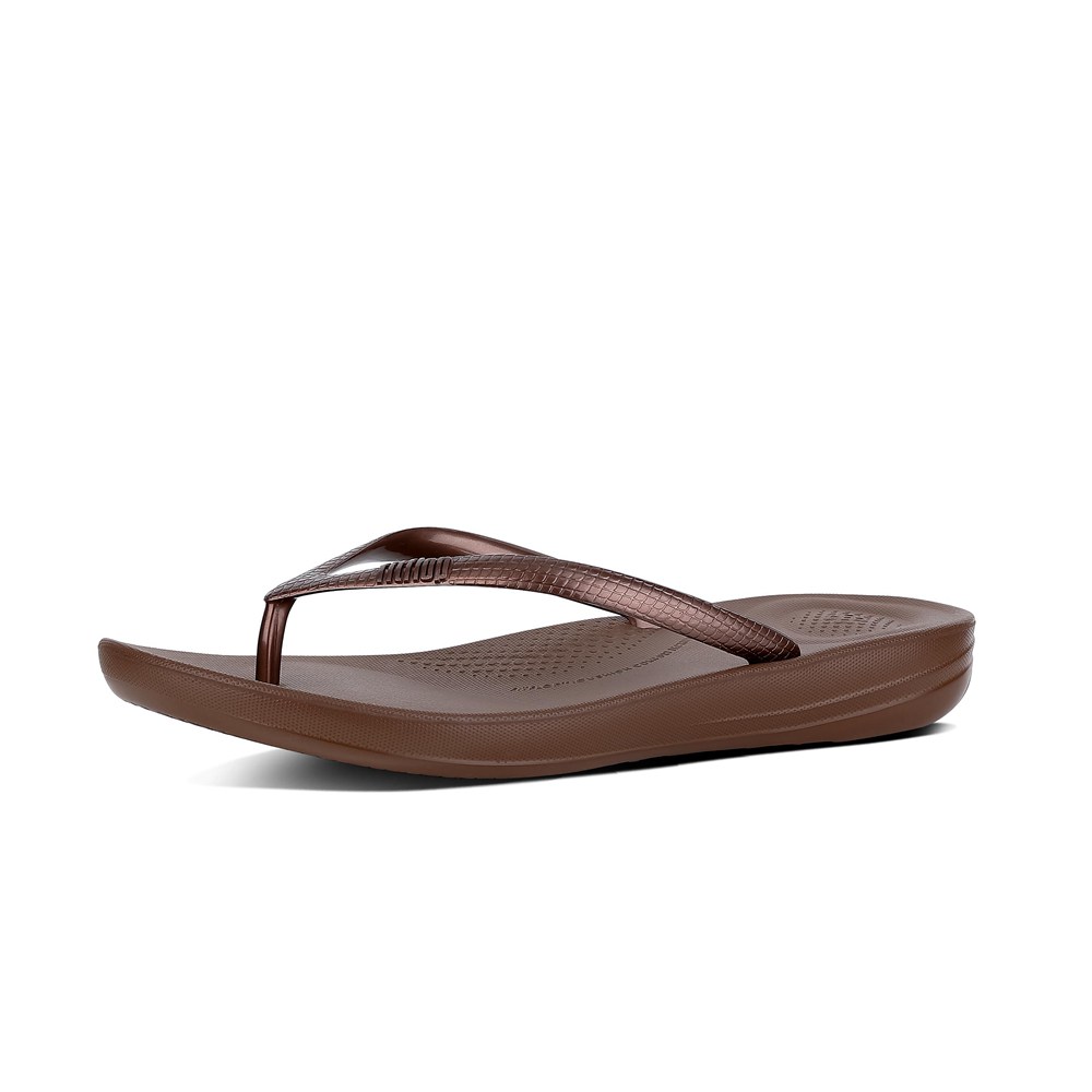 Fitflop Womens Flip-flops Brown - Iqushion Ergonomic - EZ0193275